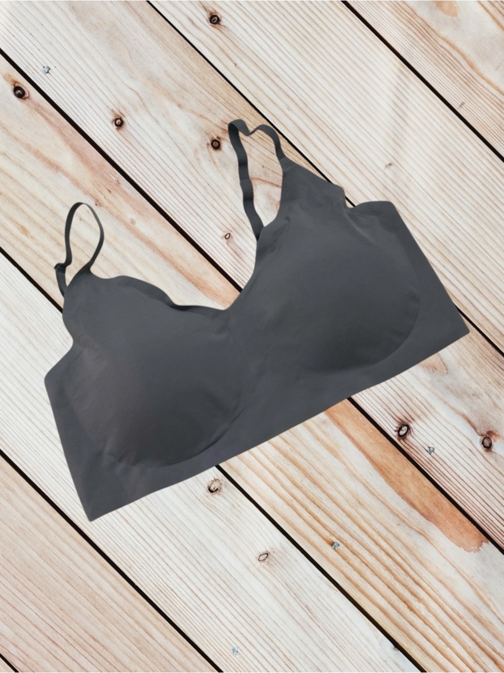 True & Co L charcoal grey buttery soft everybody bralette